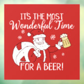 Christmas Most Wonderful Time for a Beer Santa Window Cling (Sheet 3)