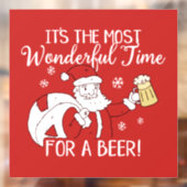 Christmas Most Wonderful Time for a Beer Santa Window Cling (Sheet 2)
