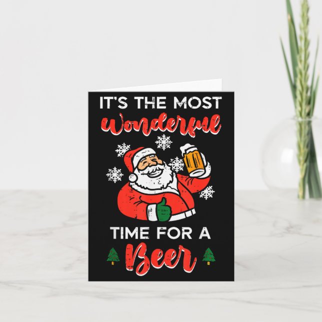 Christmas Most Wonderful Time For Funny Santa Xmas Card (Front)