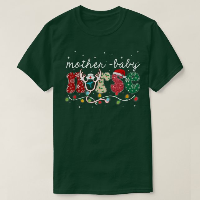 Christmas Mother Baby Nurses Wrap The Best Gifts T T-Shirt (Design Front)