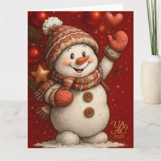 Christmas motif on a red background card