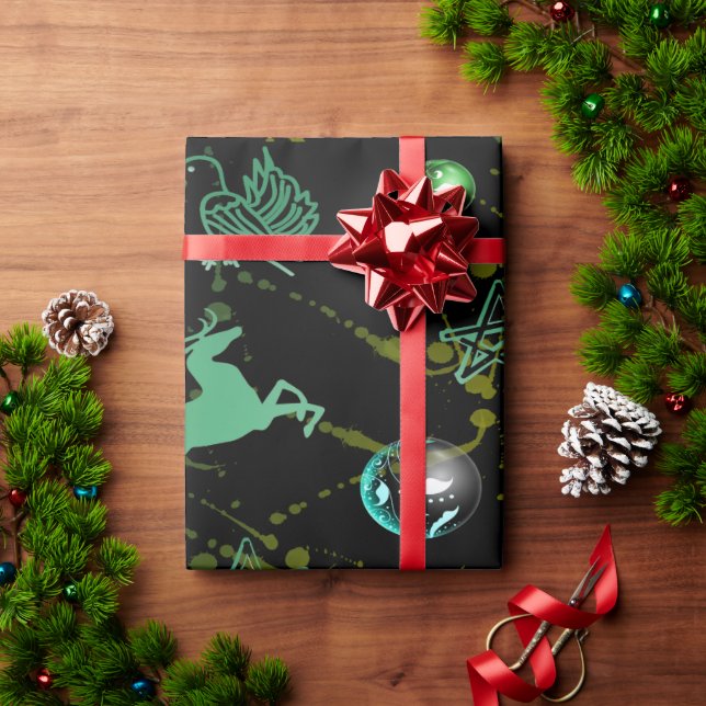 Christmas motifs wrapping paper (Holiday Gift)