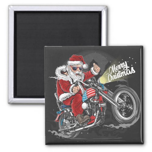 Christmas Motorcycle  Holiday Card Magnet