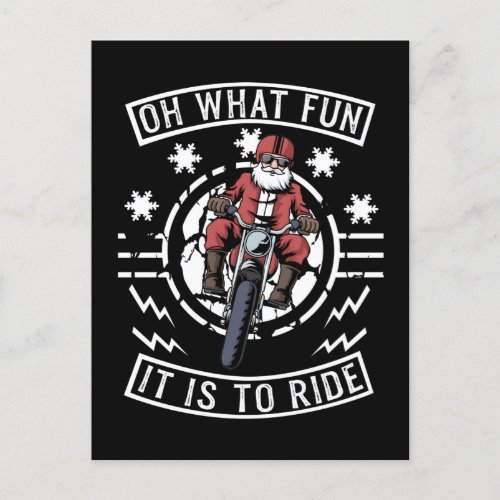 Christmas Motorcycle Santa Claus Biker Dad Bike Postcard