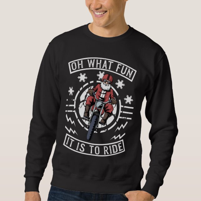 Christmas Motorcycle Santa Claus Biker Dad Bike Sweatshirt (Front)