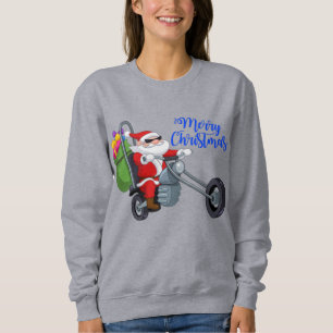 christmas motorcycle santa sweatshirt