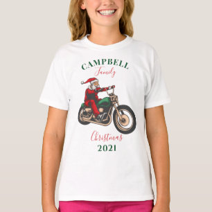 Christmas Motorcyclist Family Matching Custom T-Shirt