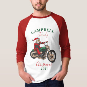 Christmas Motorcyclist Family Matching Personalize T-Shirt