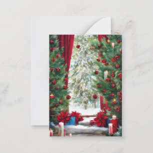 Christmas mountain cabin budget mini note card