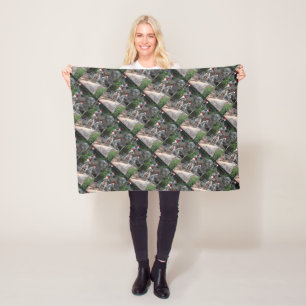 Christmas Mountain Goats Fleece Blanket