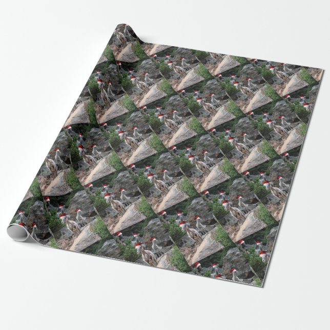 Christmas Mountain Goats Wrapping Paper (Unrolled)