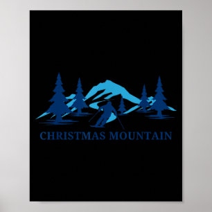 Christmas mountain wisconsin ski resort skiing poster