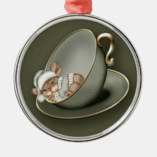 Christmas mouse (1 sided) metal ornament
