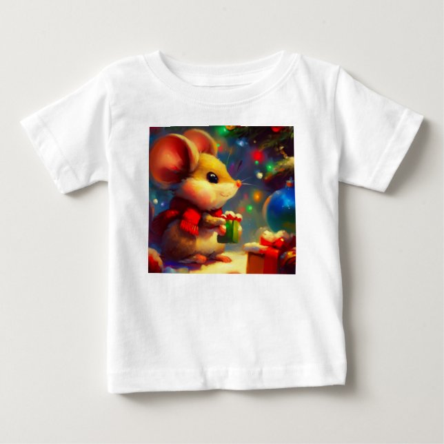 Christmas Mouse 2 Baby T-Shirt (Front)