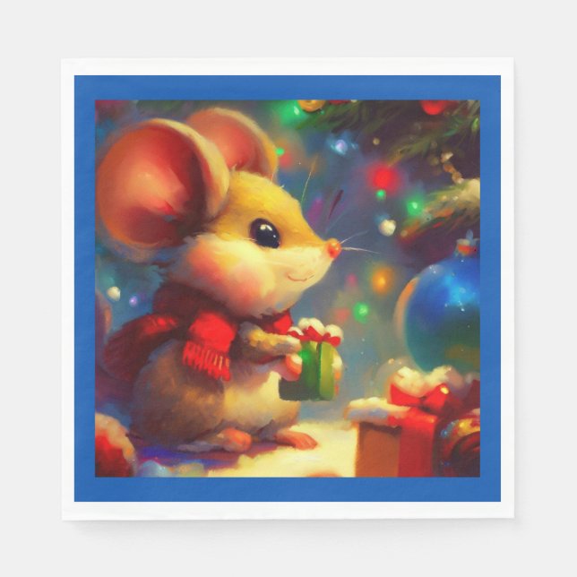 Christmas Mouse 2 Napkins (Front)