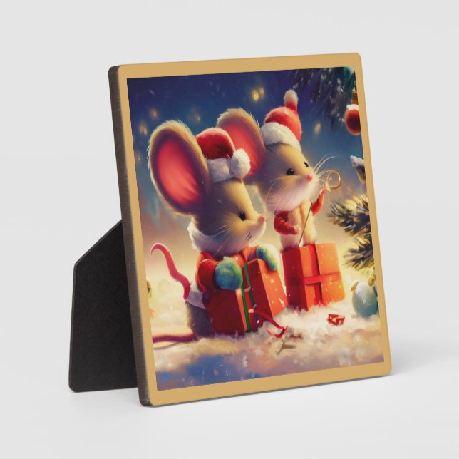 Christmas Mouse 3 Plaque (Front)
