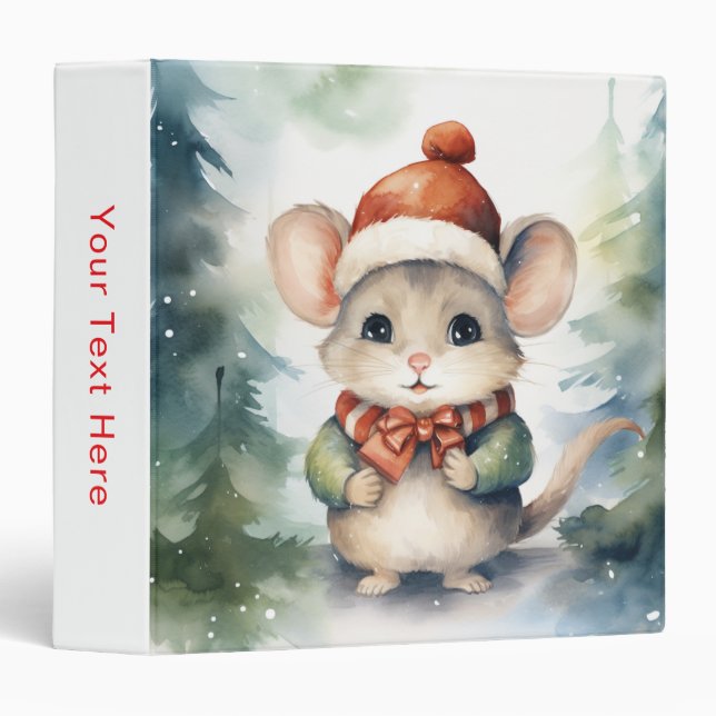 Christmas Mouse 3 Ring Binder (Front/Spine)