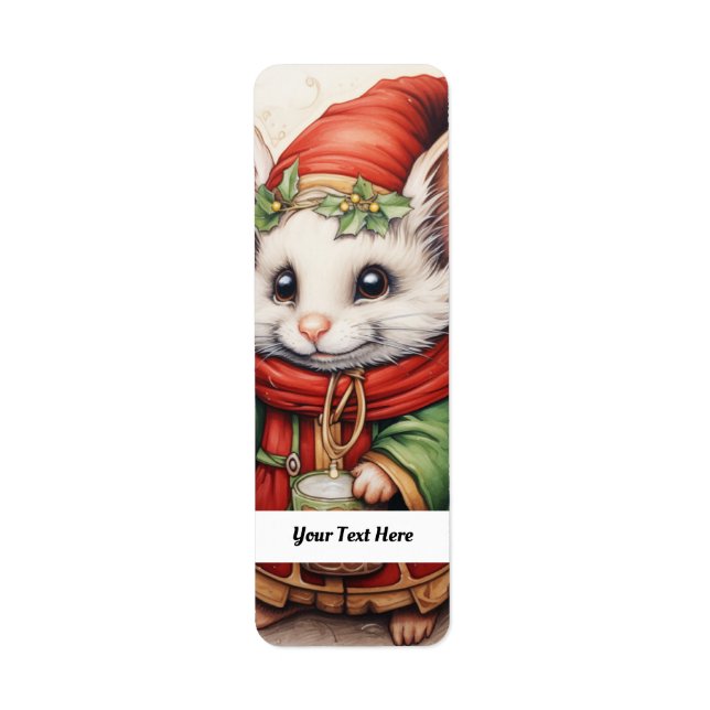 Christmas Mouse 3 Your Text Here Label (Front)