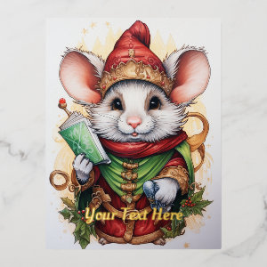 Christmas Mouse 47 Foil Holiday Postcard