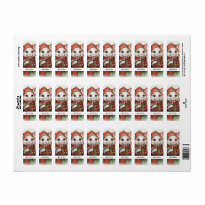 Christmas Mouse 48 Your Text Here Label