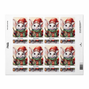Christmas Mouse 49 Your Text Here Label