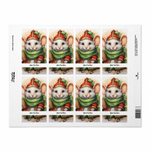 Christmas Mouse 5 Your Text Here Label