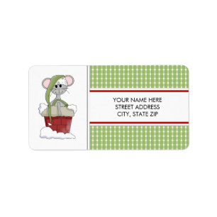 Christmas Mouse Address Mailing Labels