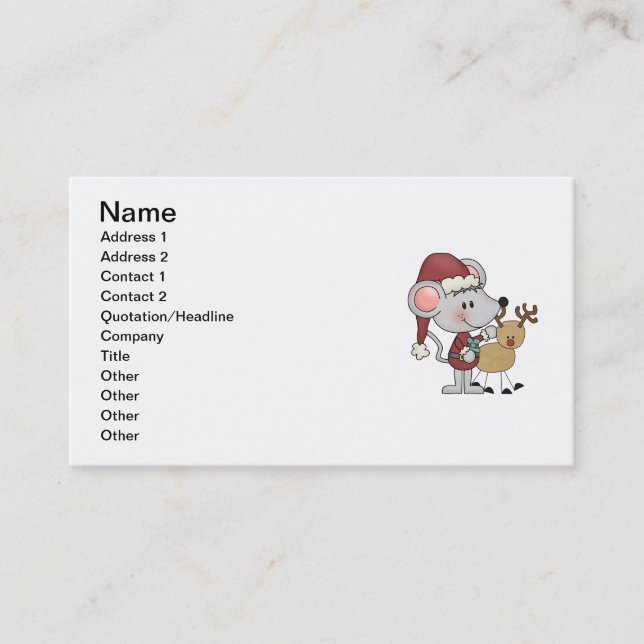 Christmas Mouse and Business Card (Front)