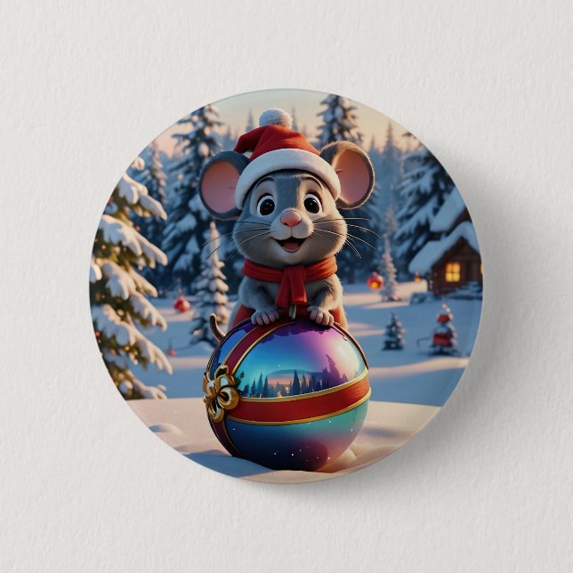Christmas Mouse Button (Front)