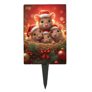 Christmas Mouse Cake Topper