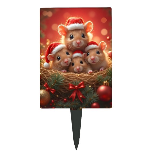 Christmas Mouse Cake Topper (Front)