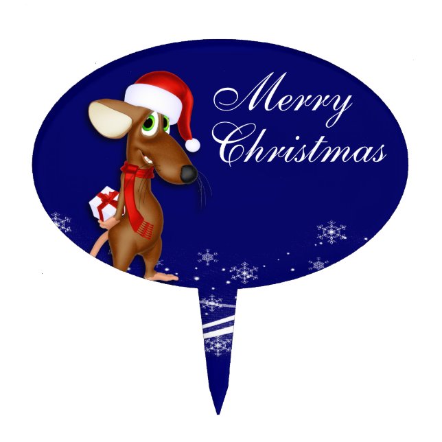 Christmas Mouse Cake Topper (Front)