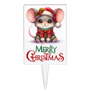 Christmas Mouse Cake Topper