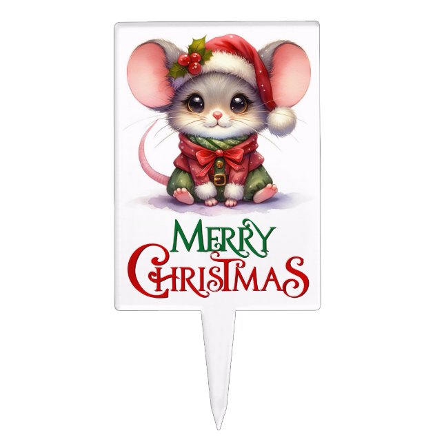 Christmas Mouse Cake Topper (Front)