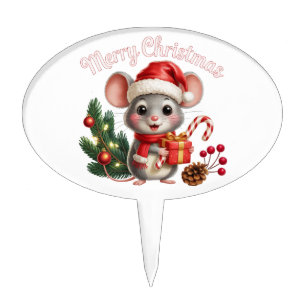 Christmas Mouse Cake Topper