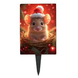 Christmas Mouse Cake Topper