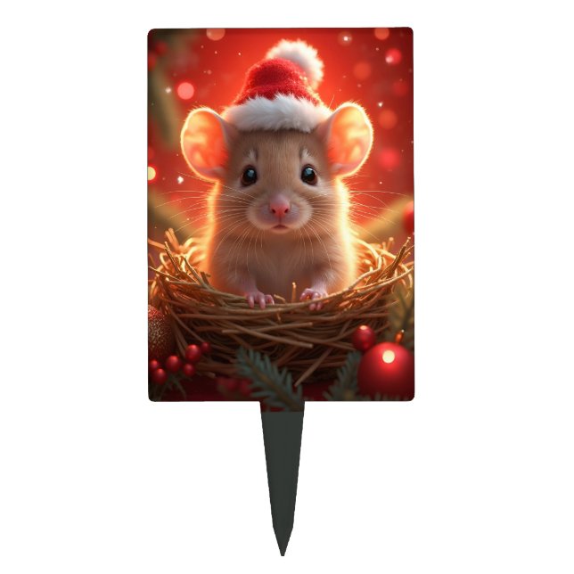 Christmas Mouse Cake Topper (Front)