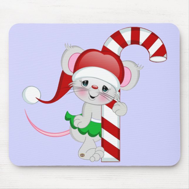 Christmas Mouse Candy Cane Mouse Pad (Front)