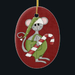 Christmas Mouse Ceramic Christmas Ornament<br><div class="desc">Text can be added to this ornament to make a personalized holiday gift. If you need help,  just click on the contact link below to send the designer a personal detailed message.</div>