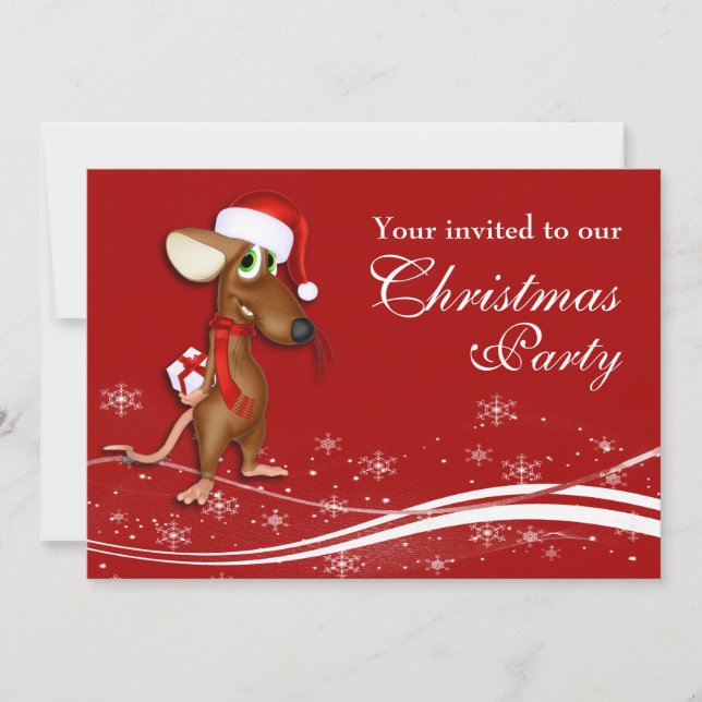 Christmas Mouse Company Christmas Party Invitation (Front)