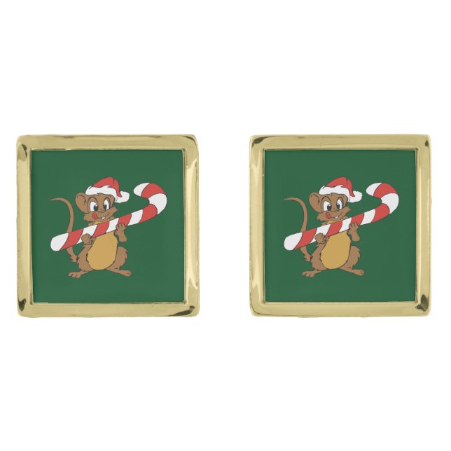 Christmas Mouse Cufflinks (Front)