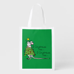 Christmas Mouse Cute Funny Holiday Grocery Bag