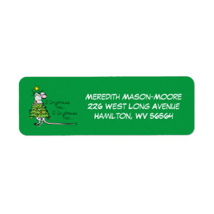 Christmas Mouse Cute Funny Holiday Label