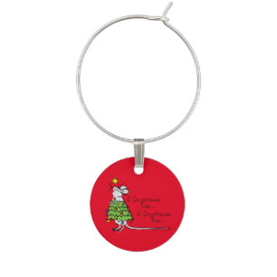 Christmas Mouse Cute Funny Holiday Wine Charm