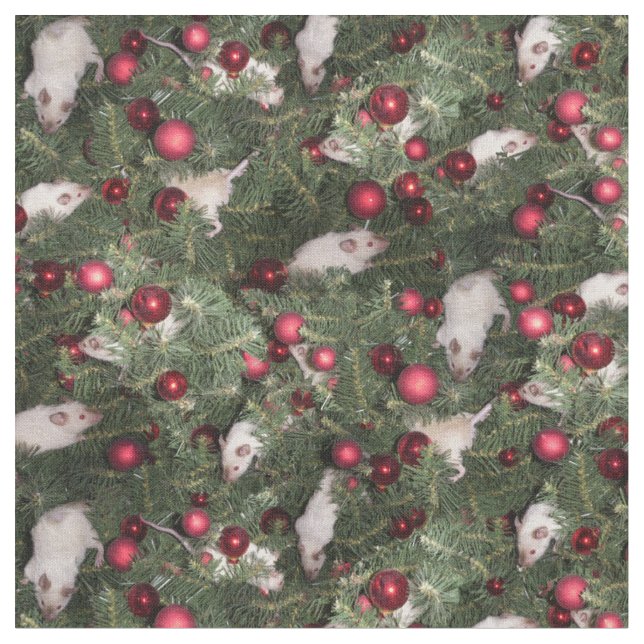 Christmas Mouse Fabric (Close Up)