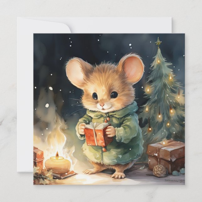 Christmas Mouse Greeting Card (Front)