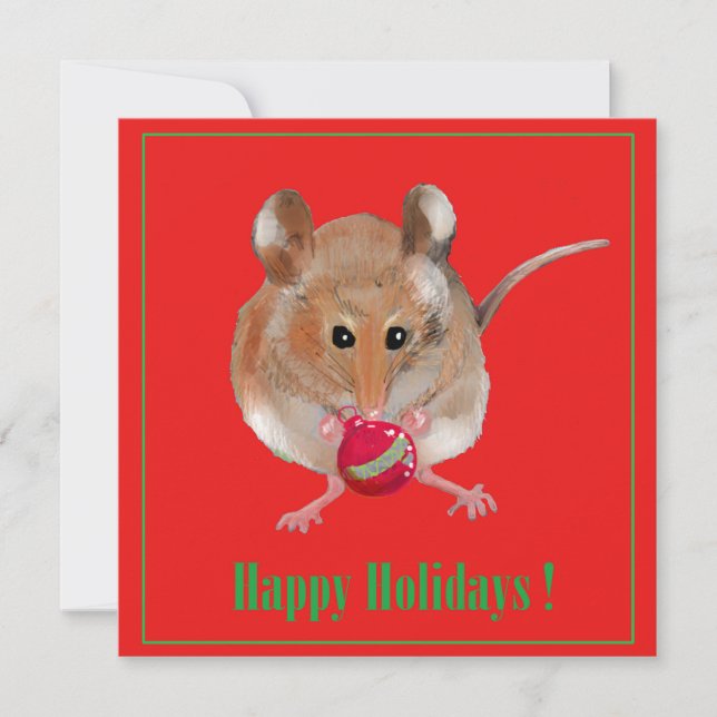 Christmas Mouse Holiday Card (Front)