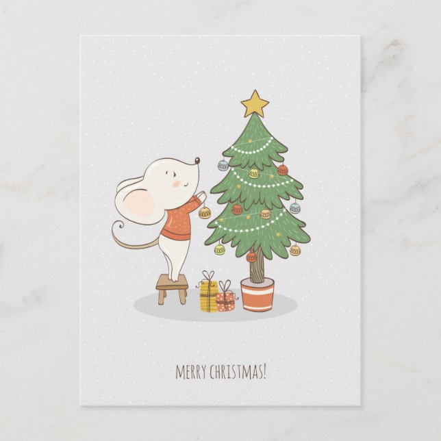 Christmas Mouse Postcard (Front)