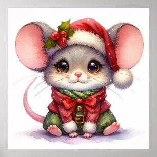 Christmas Mouse Poster
