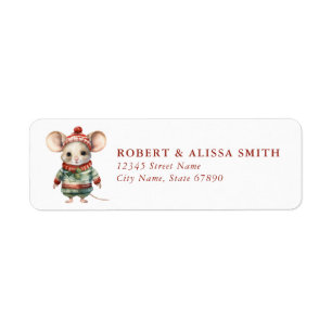 Christmas Mouse Return Address Labels